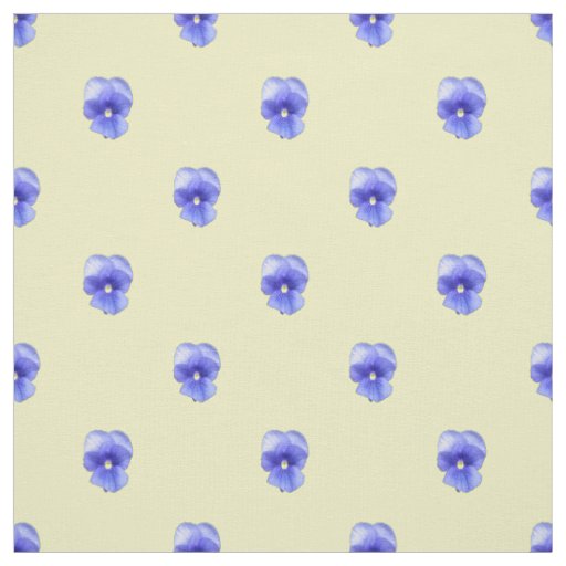 Blue Pansy on Yellow - Fabric
