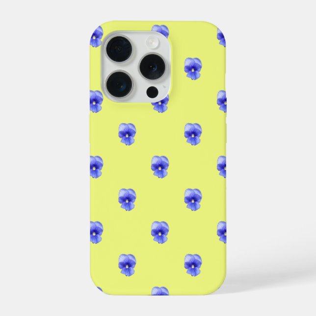 Blue Pansy on Yellow - Phone Case (Back)