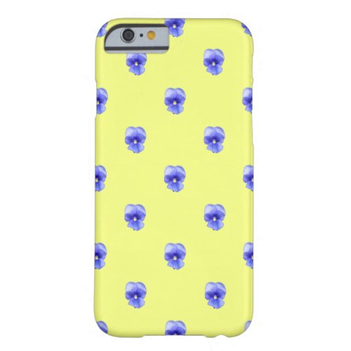 Blue Pansy on Yellow _ Phone Case