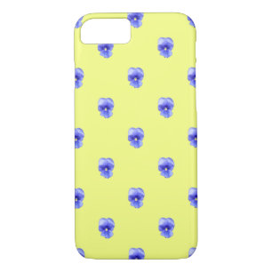 Blue Pansy on Yellow - Phone Case