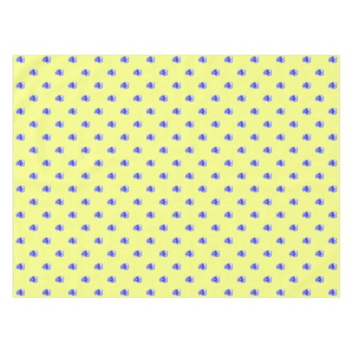 Blue Pansy on Yellow _ Tablecloth