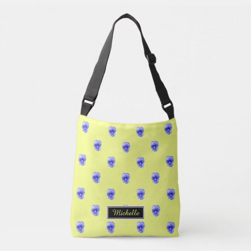 Blue Pansy Personalized Tote