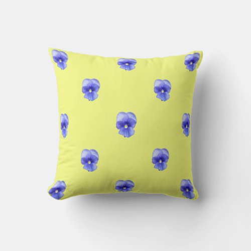 Blue Pansy _ Throw Pillow