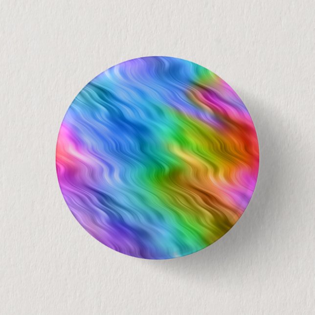 Blue Pansy Wavy Texture Pinback Button (Front)