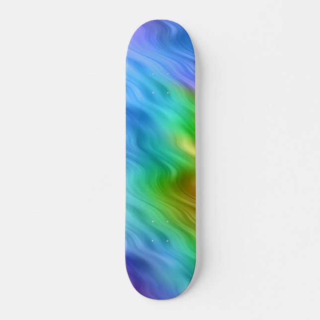 Blue Pansy Wavy Texture Skateboard Deck (Front)