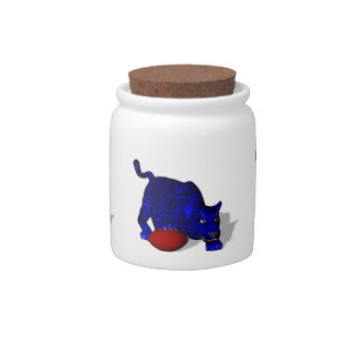 Blue Panther Candy Jar