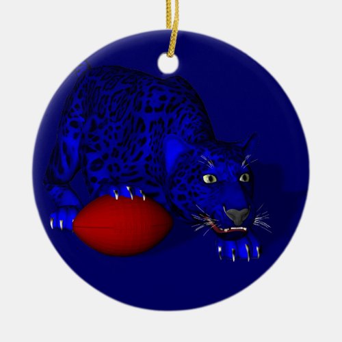 Blue Panther Ceramic Ornament