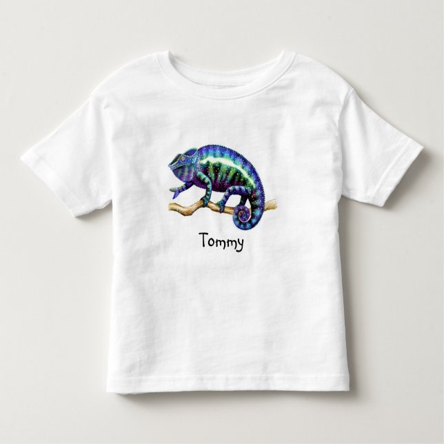 Blue Panther Chameleon Toddler Tee (Front)