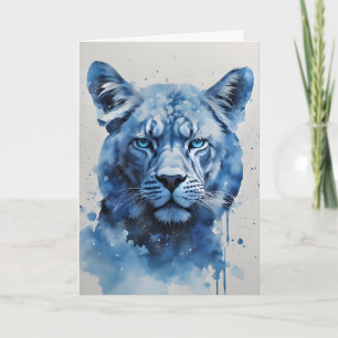 Blue Panther Head Father's Day Holiday Card