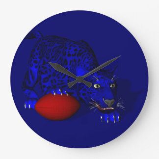 Blue Panther Large Clock