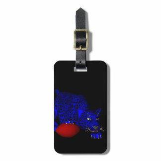 Blue Panther With Bull Luggage Tag