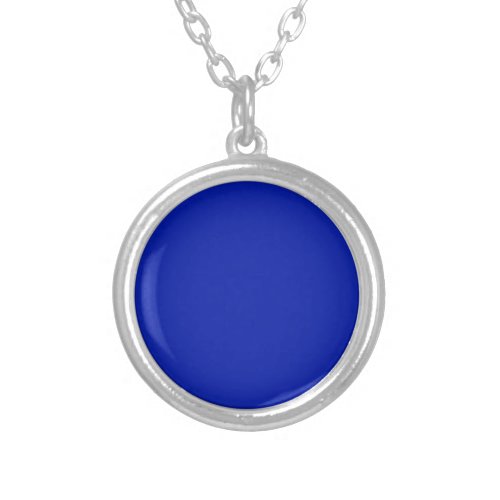 Blue Pantone solid color  Silver Plated Necklace