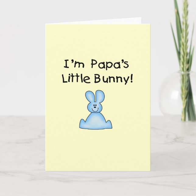 Blue Papa's  Little Bunny T-shirts and Gifts Holiday Card (Front)