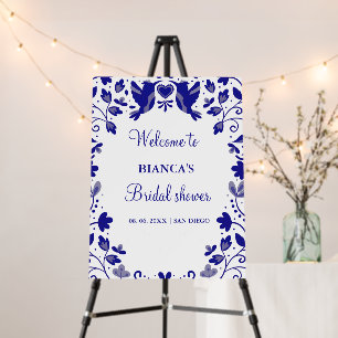 Blue Papel Picado Inspired welcome bridal shower Foam Board