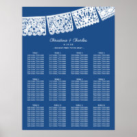 Blue Papel Picado Wedding Seating Chart