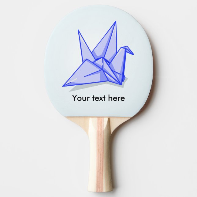 Blue Paper Crane Ping-Pong Paddle (Front)