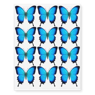 Blue Papilio Ulysses Butterfly Temporary Tattoo