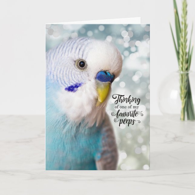 Blue Parakeet Favorite Peeples Thinking of You Card (Front)
