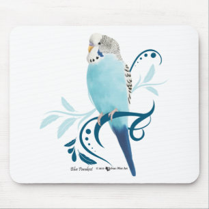 Blue Parakeet Mouse Pad