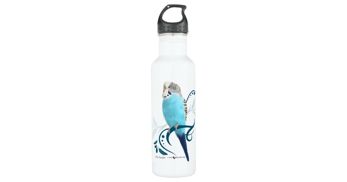 Blue Parakeet Water Bottle Zazzle