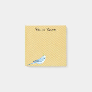 Blue Parakeet With Party Hat 3"x3" Post-it® Notes