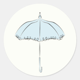 Blue Parasol Classic Round Sticker
