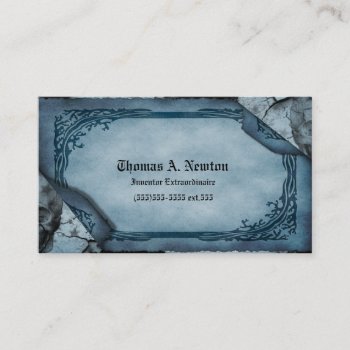 Blue Parchment Calling Card Gothic Business Card by gothicbusiness at Zazzle