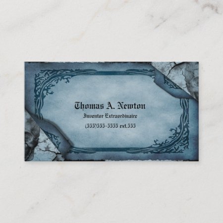 Blue Parchment Calling Card Gothic Business Card