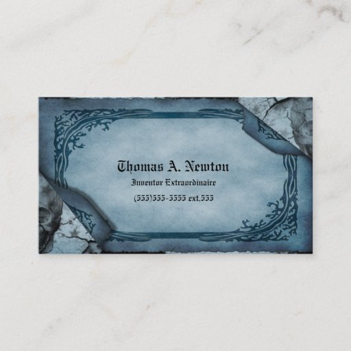 Customizable Blue Parchment Calling Card Gothic Business Card