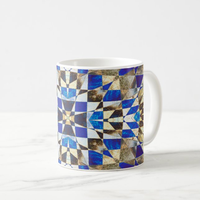 Blue Parquet Coffee Mug (Front Right)