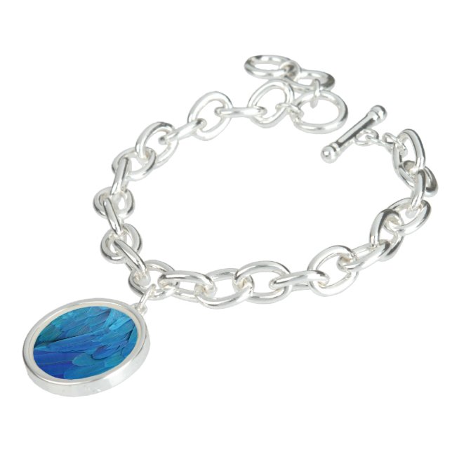 Blue parrot feather pattern bracelet (Side)