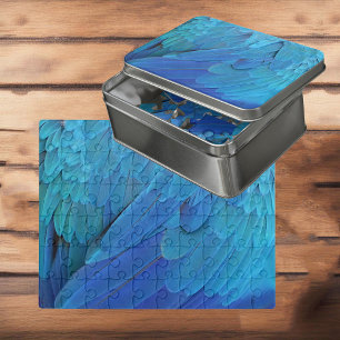 Blue parrot feathers pattern jigsaw puzzle