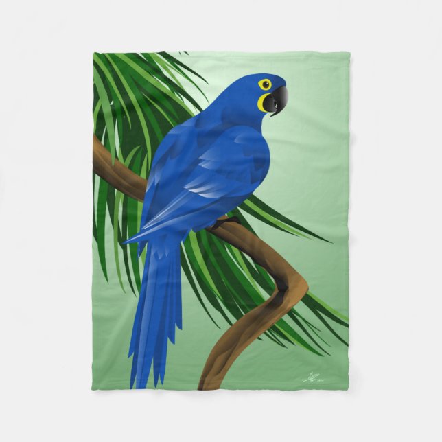 Blue Parrot Gifts Fleece Blanket (Front)