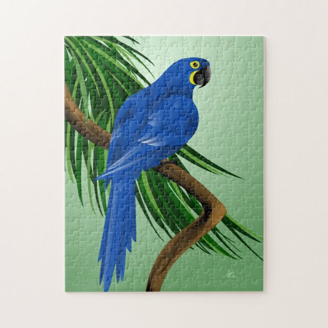 Blue Parrot - Hyacinth Macaws Jigsaw Puzzle (Vertical)
