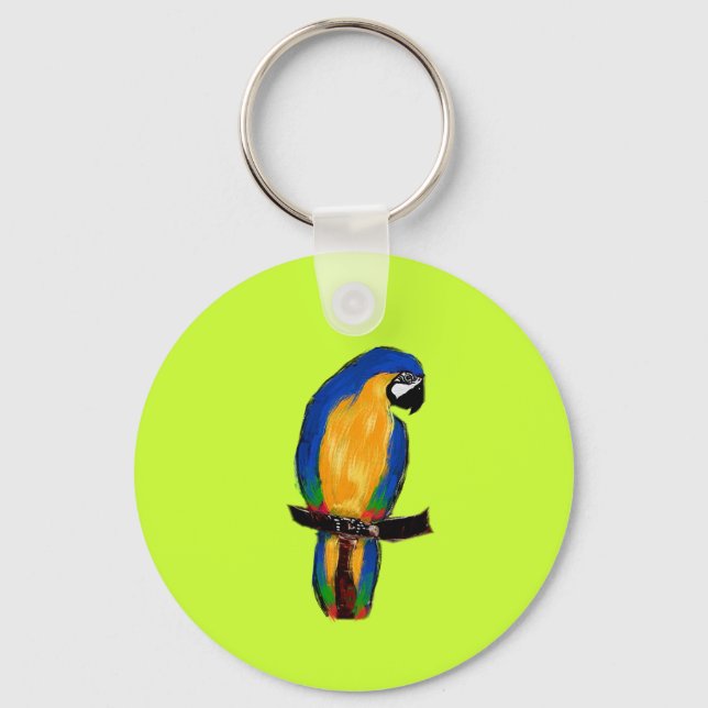 Blue Parrot Keychain (Front)