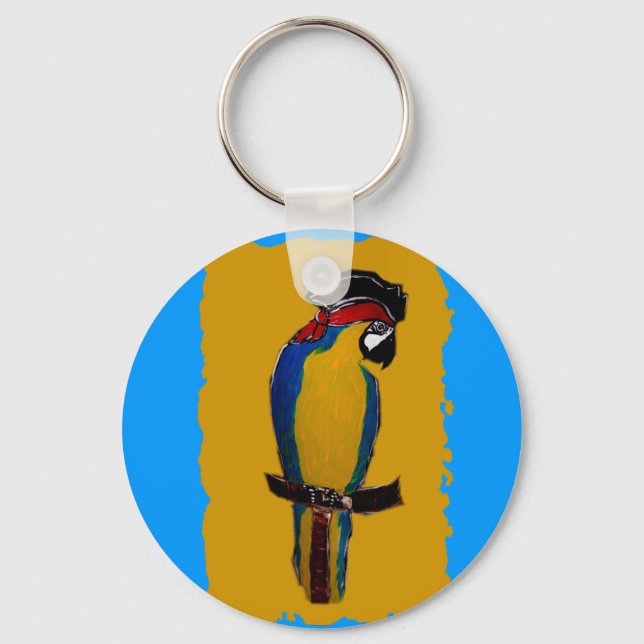 Blue Parrot Keychain (Front)