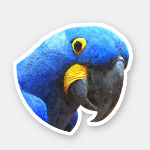 Blue Parrot Portrait Sticker