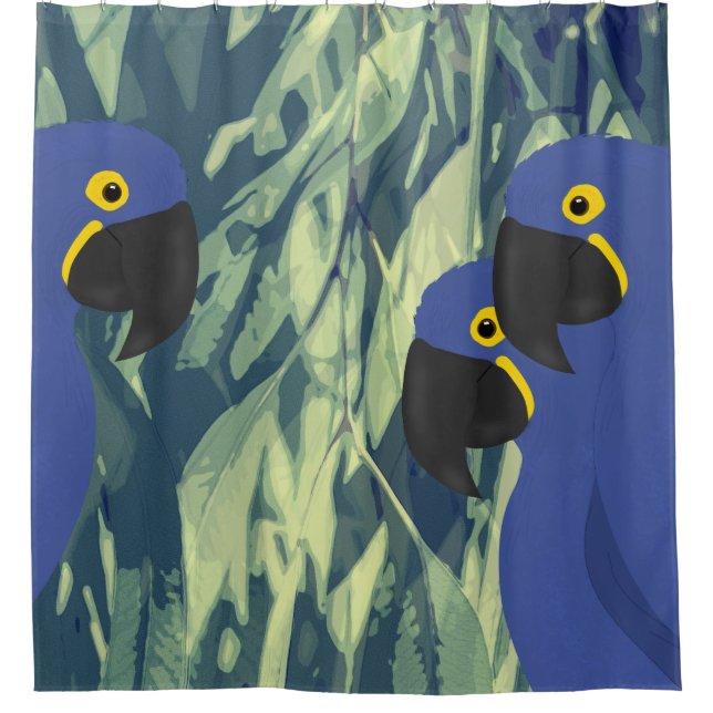 Blue Parrot Shower Curtain (Front)