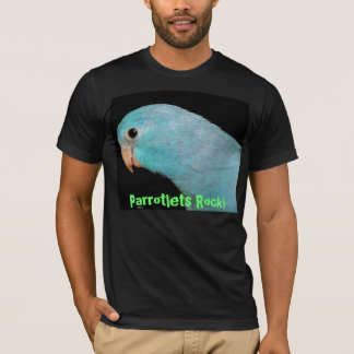 Blue Parrotlets rock basic black mens t-shirt