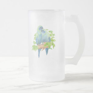 Blue Parrots Tropical Glass stein