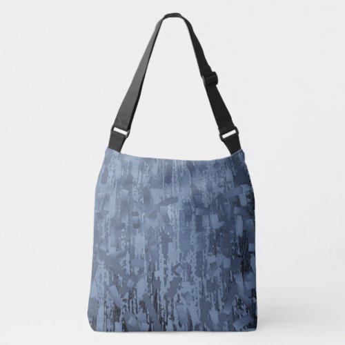 Blue Particles Abstract Crossbody Tote Bag 