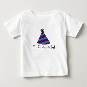 Blue party hat Mr.One-derful Baby T-Shirt