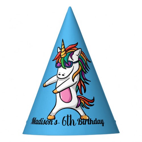Blue Party Like A Unicorn Birthday Party Hat