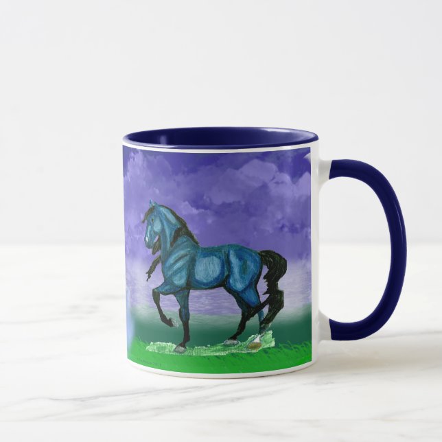 Blue Paso Fino Horse Mug (Right)