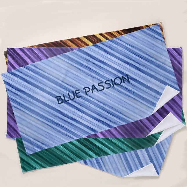 Blue Passion Diagonal Striped Personalized Beach Towel (Creator Uploaded)