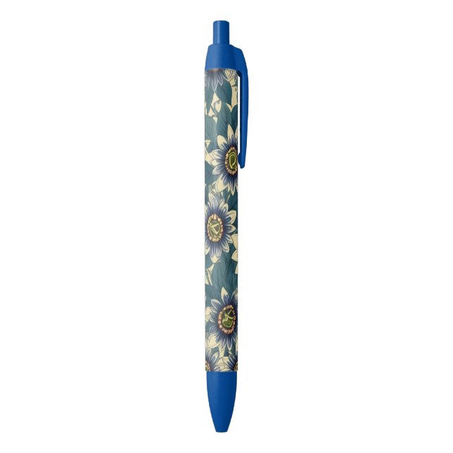 Blue Passion Flower pattern Pen (Bottom (Vertical))