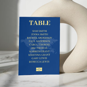 Blue Passport Destination Wedding Seating Chart Table Number