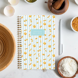 Blue   Pasta Shapes Personalized Notebook