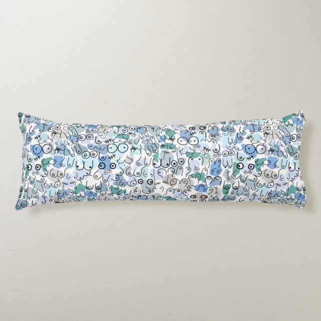 blue pastel breast body pillow (Front)