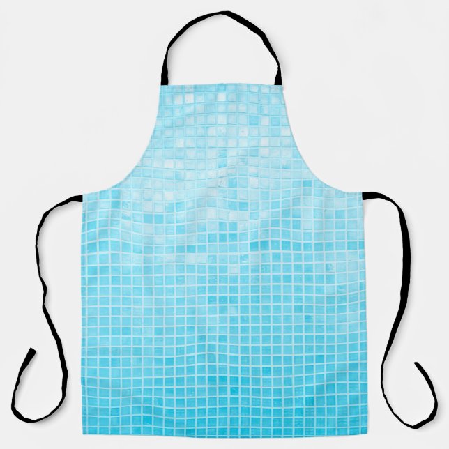 Blue pastel ceramic wall and floor tiles abstract  apron (Front)